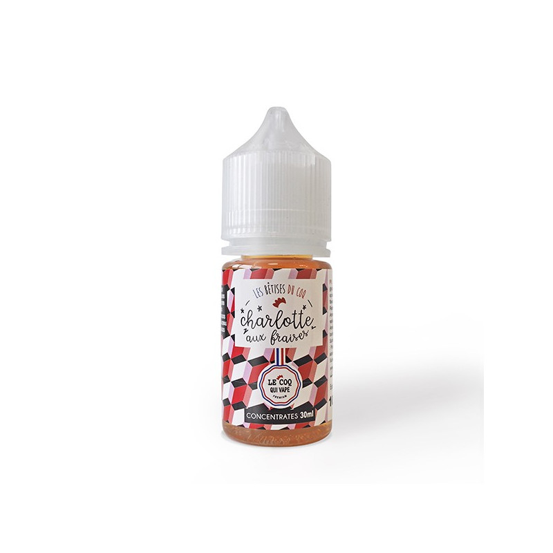 Concentré Charlotte aux Fraises 30ml Les Bêtises du Coq - Le Coq qui Vape (5 pièces)